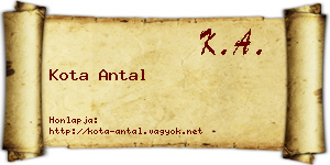 Kota Antal névjegykártya